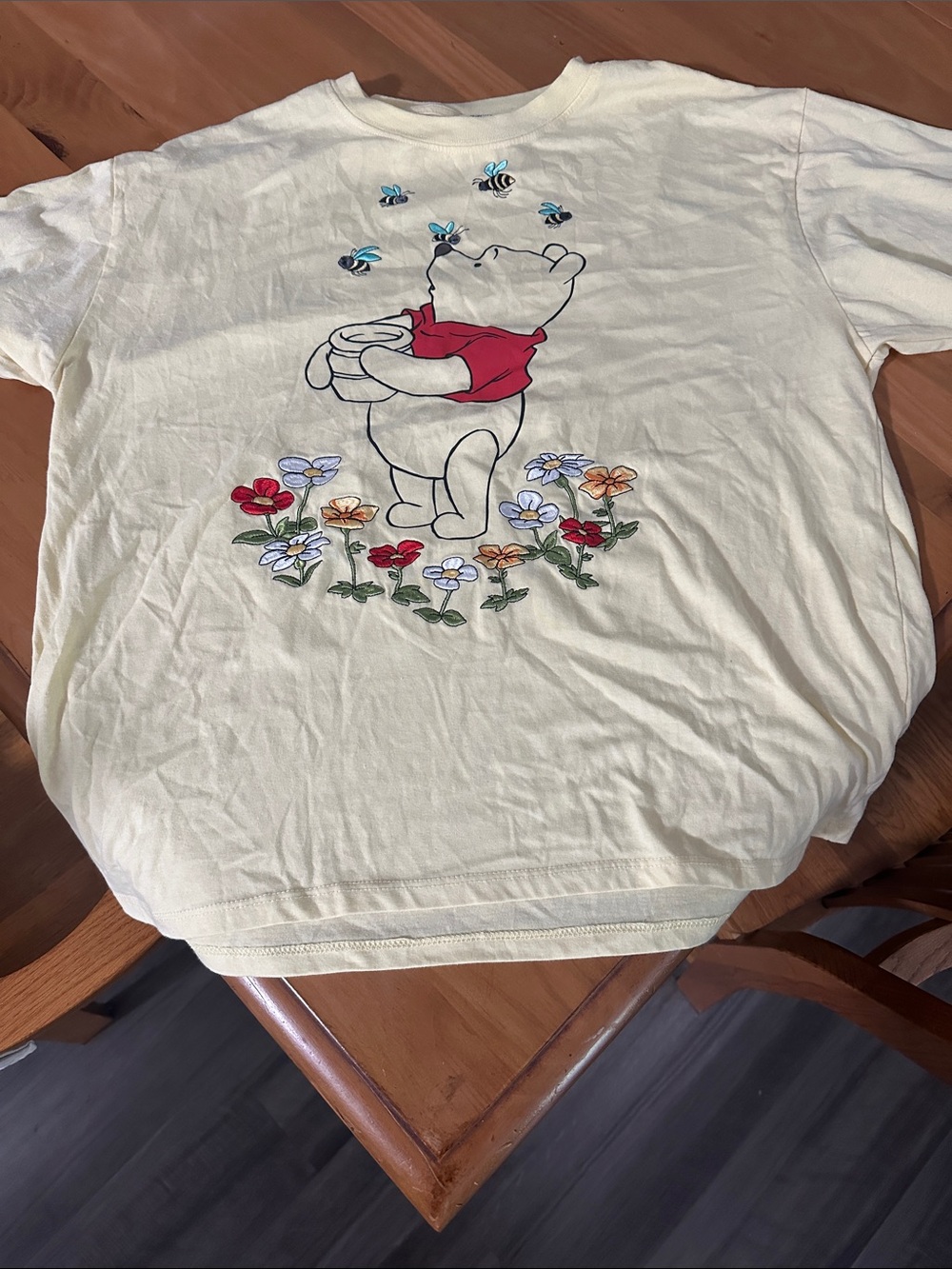 Winnie the Pooh Yellow Tee with Red Shirt Graphic